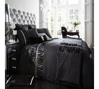 Smart Living Premium Polycotton Alina Duvet Cover With Pillowcases in Black | Size: Single Smart Living Black Single