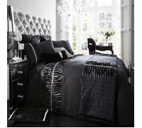 Smart Living Premium Polycotton Alina Duvet Cover With Pillowcases in Black | Size: Single Smart Living Black Single