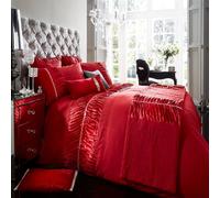 Smart Living Premium Polycotton Alina Duvet Cover With Pillowcases In Red Red