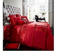 Smart Living Premium Polycotton Alina Duvet Cover With Pillowcases in Red | Size: Single Smart Living Red Single
