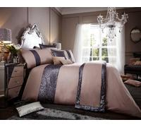 Smart Living Premium Polycotton Glamorous Duvet Cover With Pillowcases In Chocolate Chocolate Super King