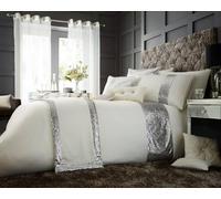Smart Living Premium Polycotton Glamorous Duvet Cover With Pillowcases In Cream Cream