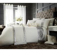 Smart Living Premium Polycotton Glamorous Duvet Cover With Pillowcases in Cream | Size: Double Smart Living Cream Double