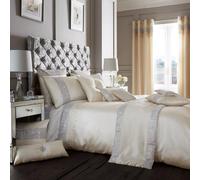 Smart Living Premium Polycotton Onyx Duvet Cover With Pillowcases In Cream Cream