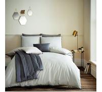 Smart Living Premium Polycotton Pom Pom Duvet Cover With Pillowcases in Grey | Size: King Smart Living Grey King
