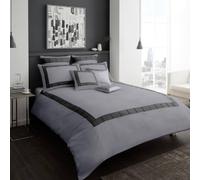 Smart Living Premium Polycotton Victoria Duvet Cover With Pillowcases In Silver Silver Single