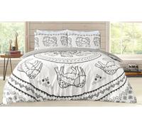 Smart Living Premium Reversible Tribal Elephant Duvet Set : King/Rust