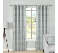 Smart Living Printed Check Eyelet Thermal Curtains - 2 Panels In Green Green