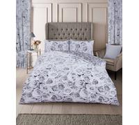 Smart Living Printed Polycotton Bellerose Duvet Cover With Pillowcases In Grey Grey