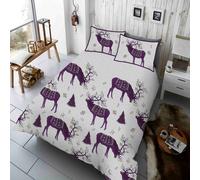 Smart Living Printed Polycotton Christmas Duvet Cover With Pillowcases In Purple Purple