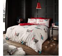 Smart Living Printed Polycotton Christmas Duvet Cover With Pillowcases in White | Size: Double Smart Living White Double