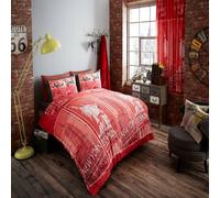 Smart Living Printed Polycotton Inspire Duvet Cover With Pillowcases in Red | Size: King Smart Living Red King