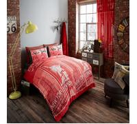 Smart Living Printed Polycotton Inspire Duvet Cover With Pillowcases in Red | Size: Double Smart Living Red Double