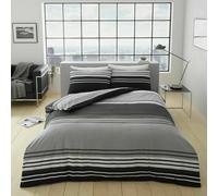 Smart Living Printed Polycotton Moxie Duvet Cover With Pillowcases In Black Black