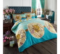 Smart Living Printed Polycotton Oooh Lala Duvet Cover With Pillowcases in Teal | Size: King Smart Living Teal King
