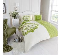 Smart Living Printed Polycotton The Real Boss Duvet Cover With Pillowcases in Green | Size: King Smart Living Green King