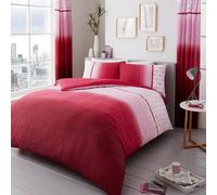 Smart Living Printed Polycotton Urban Ombre Duvet Cover With Pillowcases In Pink Pink