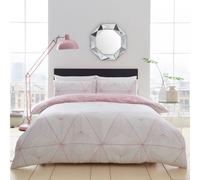 Smart Living Printed Polycotton Zander Duvet Cover With Pillowcases In Pink Pink
