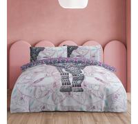Smart Living Printed Reversible Polycotton Elephant Mandala Duvet Cover With Pillowcases In Purple Purple Single