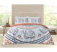 Smart Living Printed Reversible Polycotton Tribal Elephant Duvet Cover With Pillowcases in Burnt Orange | Size: King Smart Living Burnt Orange King