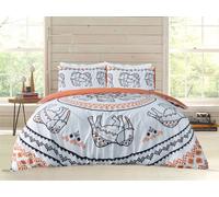 Smart Living Printed Reversible Polycotton Tribal Elephant Duvet Cover With Pillowcases in Burnt Orange | Size: Super King Smart Living Burnt Orange Super King