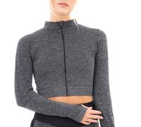 Smart Living Seamless Ribbed Marl Jacket - Lightweight And Flexible Activewear In Black Black