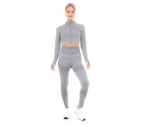 Smart Living Seamless Ribbed Marl Jacket - Lightweight And Flexible Activewear In Grey Grey