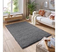 Smart Living Soft Fluffy 5Cm Thick Pile Shaggy Area Rugs For Living Room, Bedroom In Dark Grey Dark Grey