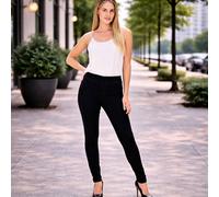 Smart Living Skinny Fit Denim Jeans Jeggings Pull On Casual With Pockets In Black Black