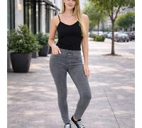 Smart Living Skinny Fit Denim Jeggings With Pockets - Classic Casual Trousers In Dark Grey Dark Grey