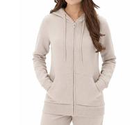 Smart Living Sleek & Versatile Polycotton Plain Zip-Up Hoodie In Stone Stone XL