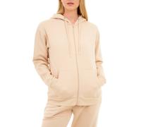 Smart Living Soft & Elegant Zip Up Hoodie Casual Sweatshirt With Pockets In Stone Stone L