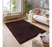 Smart Living Soft Fluffy 5cm Thick Pile Shaggy Area Rugs for Living Room, Bedroom in Brown | Size: 60 cm x 110 cm Smart Living Brown 60 cm x 110 cm