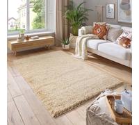 Smart Living Soft Fluffy 5Cm Thick Pile Shaggy Area Rugs For Living Room, Bedroom In Light Beige