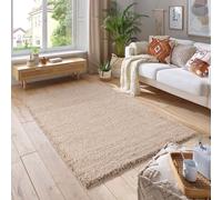 Smart Living Soft Fluffy 5Cm Thick Pile Shaggy Area Rugs For Living Room, Bedroom In Medium Beige Medium Beige 60cm x 110cm