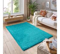 Smart Living Soft Fluffy 5Cm Thick Pile Shaggy Area Rugs For Living Room, Bedroom In Teal Teal