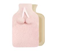 Smart Living Soft Hot Water Bottle With Pompom Fleece Cover - 23X35Cm In Pink Pink