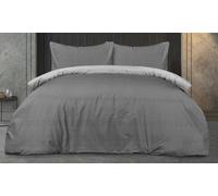 Smart Living Soft Reversible Pinstripe Duvet Set: Single/Rust