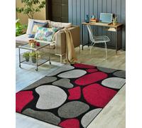 Smart Living Stone Carved Rug - Black Red - 60cm x 110cm (2ft x 3.5ft)