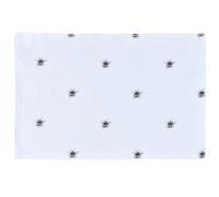 Sleepdown Bumble Bee Printed Table Placemats - Ideal for Kitchen Dining Table - Non-Slip Washable Heat Resistant - Pack of 4 - White - 49cm x 32cm