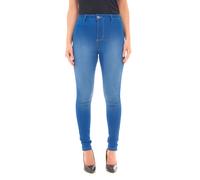 Smart Living Stylish Skinny Fit High Waisted Denim Jeans In Bright Blue Bright Blue