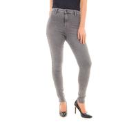 Smart Living Stylish Skinny Fit High Waisted Denim Jeans In Dark Grey Dark Grey