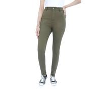 Smart Living Stylish Skinny Fit High Waisted Denim Jeans In Khaki Khaki