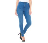 Smart Living Stylish Skinny Fit High Waisted Denim Jeans In Mid Blue Mid Blue