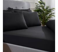Smart Living Super Soft Microfiber Plain Dye Warm Cosy Bed Linen 32Cm Fitted Sheet