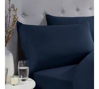 Smart Living Super Soft Warm Cosy Plain Dye Housewife Pillowcases Pair - Navy