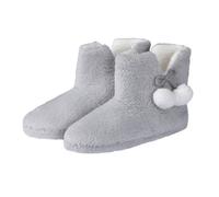Smart Living Teddy Fleece Bootie Slippers In Grey Grey L