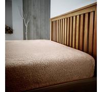 Smart Living Teddy Fleece Fitted Bed Sheet Plain Thermal Warm Soft Luxury Fluffy Cuddly Cosy Bedding - Mink