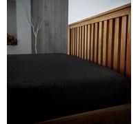 Smart Living Teddy Fleece Fitted Bed Sheet Plain Thermal Warm Soft Luxury Fluffy Cuddly Cosy Bedding - Black