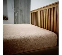 Smart Living Teddy Plain Fitted Sheet - Mink - Double (135cm x 190cm) + 25cm Deep